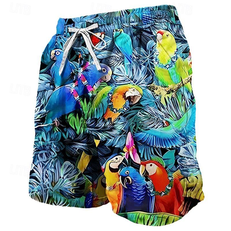 

Men s Animal Optical Illusion Tiger Swim Shorts Board Shorts Swimming Trunks Mid Waist Streetwear Hawaiian Casual S