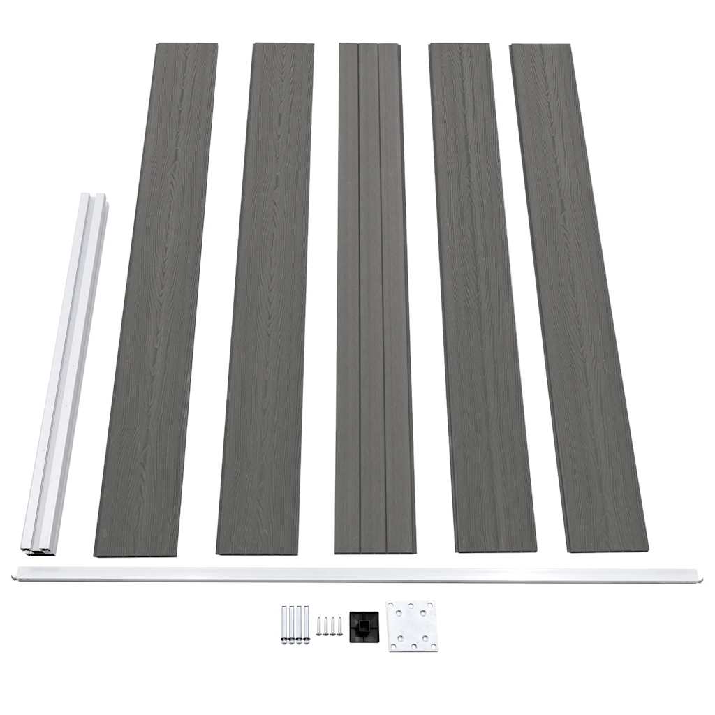 WPC Garden Fence 175 X 105 Cm Grey
