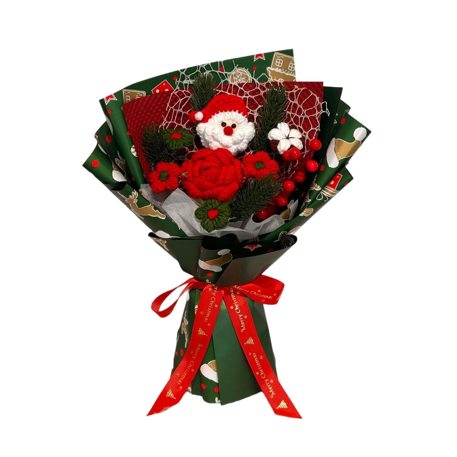 

Christmas Simulation Bouquet Handmade Wool Bouquet Hand Bouquet Finished Product One Size