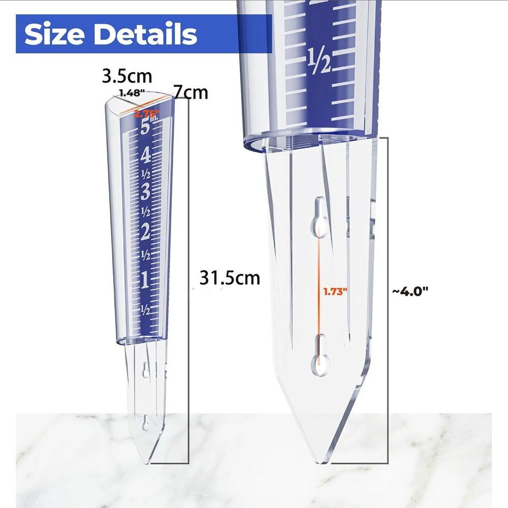 5 Inch Capacity Rain Gauge Magnifying Numbers Rainfall Monitoring Rain Measure Gauge  Yard
