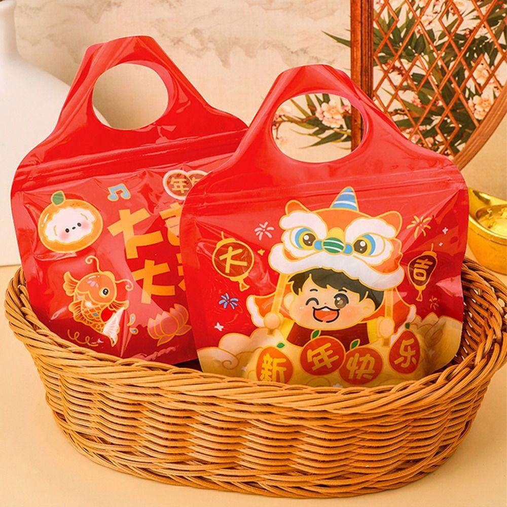 Fashion Multifunction Snack Tote Bag Large Capacity Cartoon Pattern Self Sealing Bag Gift Bag Spring Festival Gift Packaging