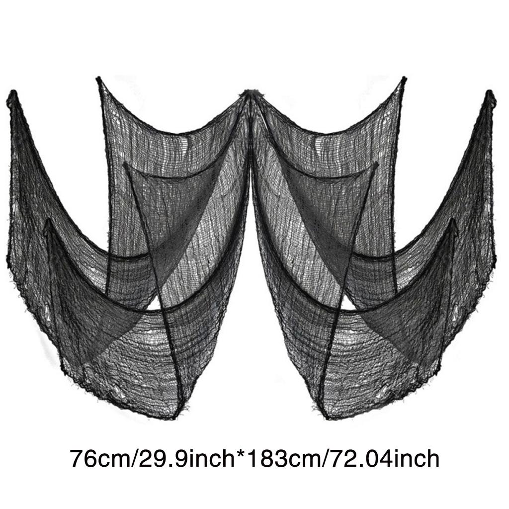Haunted House Diy Decorative Gauze Large Grid Black Roving Ghost Gauze Home Livingroom Kitchen Garden Decor