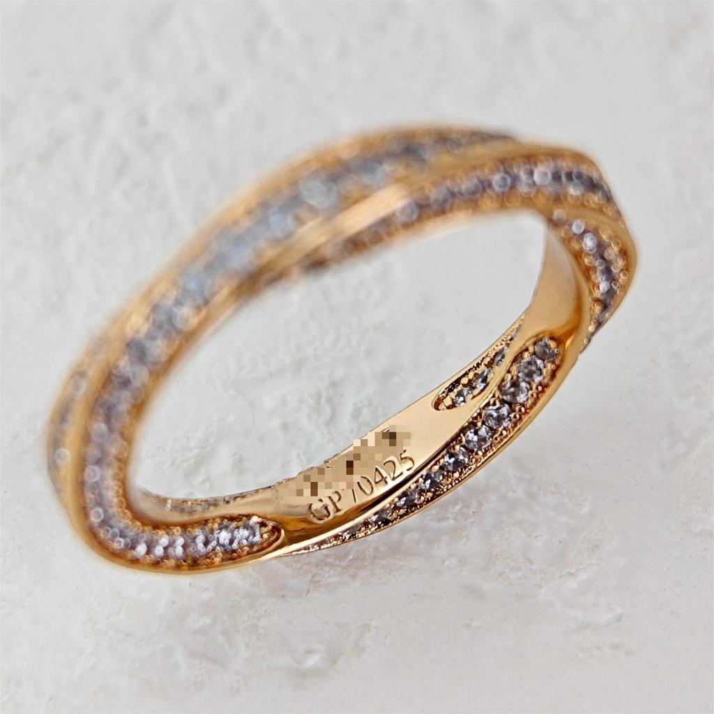 Graf Möbius Ring Voll Diamanten Verdrehter Blume Partnerring Einfacher Temperamentring