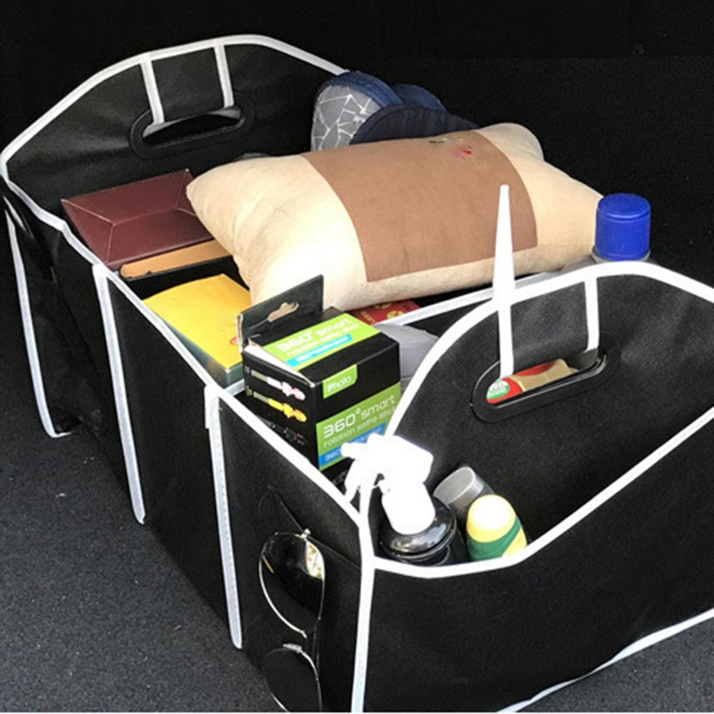Large Capacity Automotive Rear Boot Storage Box Non-Woven Fabric Car Organization Solution for Travel Essentials