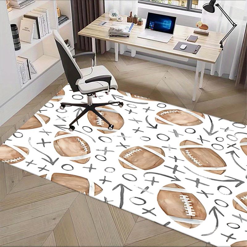 Football Pattern Chair Mat Office Carpet, Oversized Rug for Home Decor, Gift Idea for Football Lovers, Suitable for Bedroom, Living Room