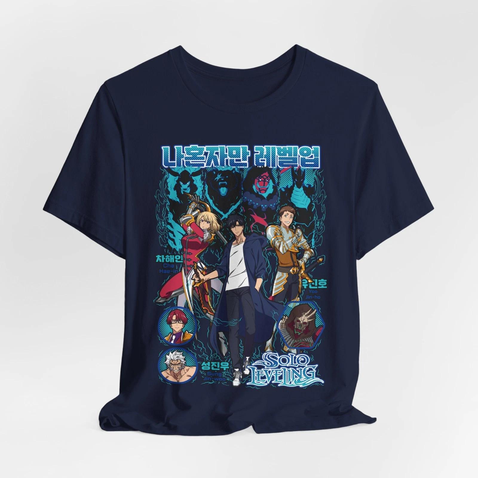Solo Leveling Anime Character Group Tee | Anime Graphic T-Shirt L
