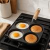Wooden Handle Cast Iron Skillet Cast Iron Omelet Pan Heavy Duty Egg Frying Pan  Eggs