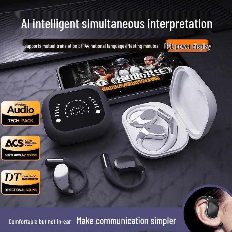 BH32 Wireless Dual-Ear Sports TWS Earphones with AI Translation and Touch Control, Bluetooth 5.4, Digital Display