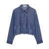 TAOP&ZA Women's Spring/Summer Casual Long Sleeve Embroidered Cutout Shirt