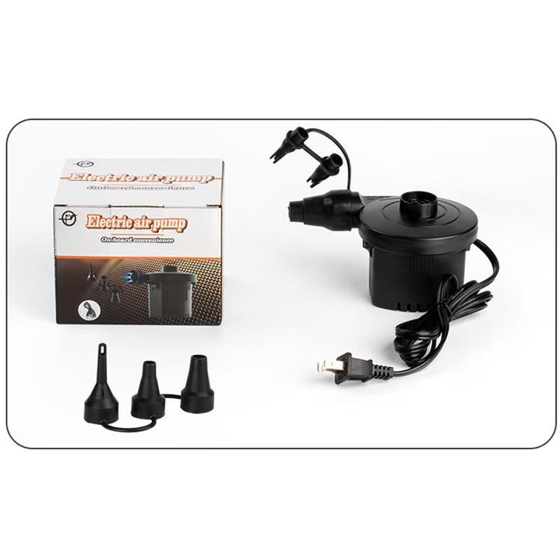 Compact Electric Air Pump Fast Inflate Deflate with Multiple Plug Adapters for Camping Travel Air Bed Use