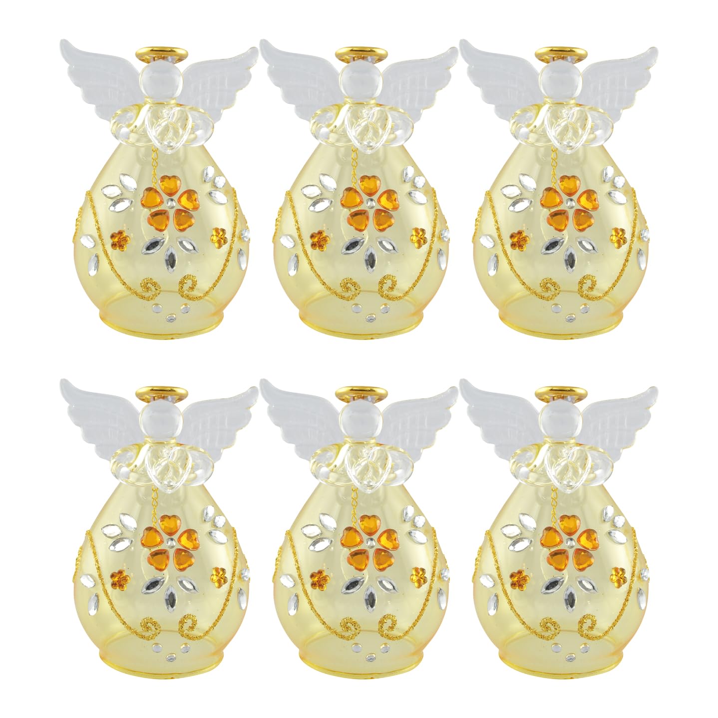 

Four Cart Cute Handmade Glass Printemps [Angel Bell] x 6-Piece Set