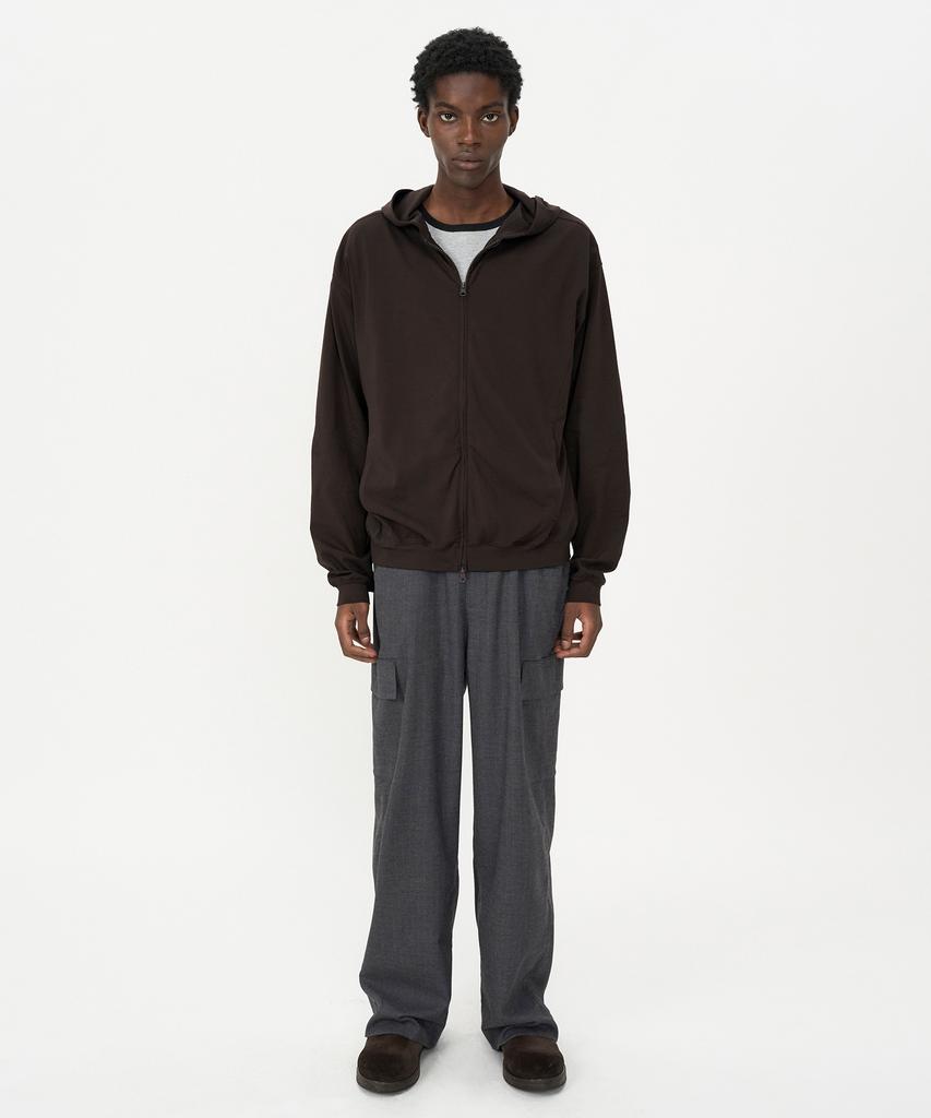 Lightweight Zip-Up Hoodie Brown