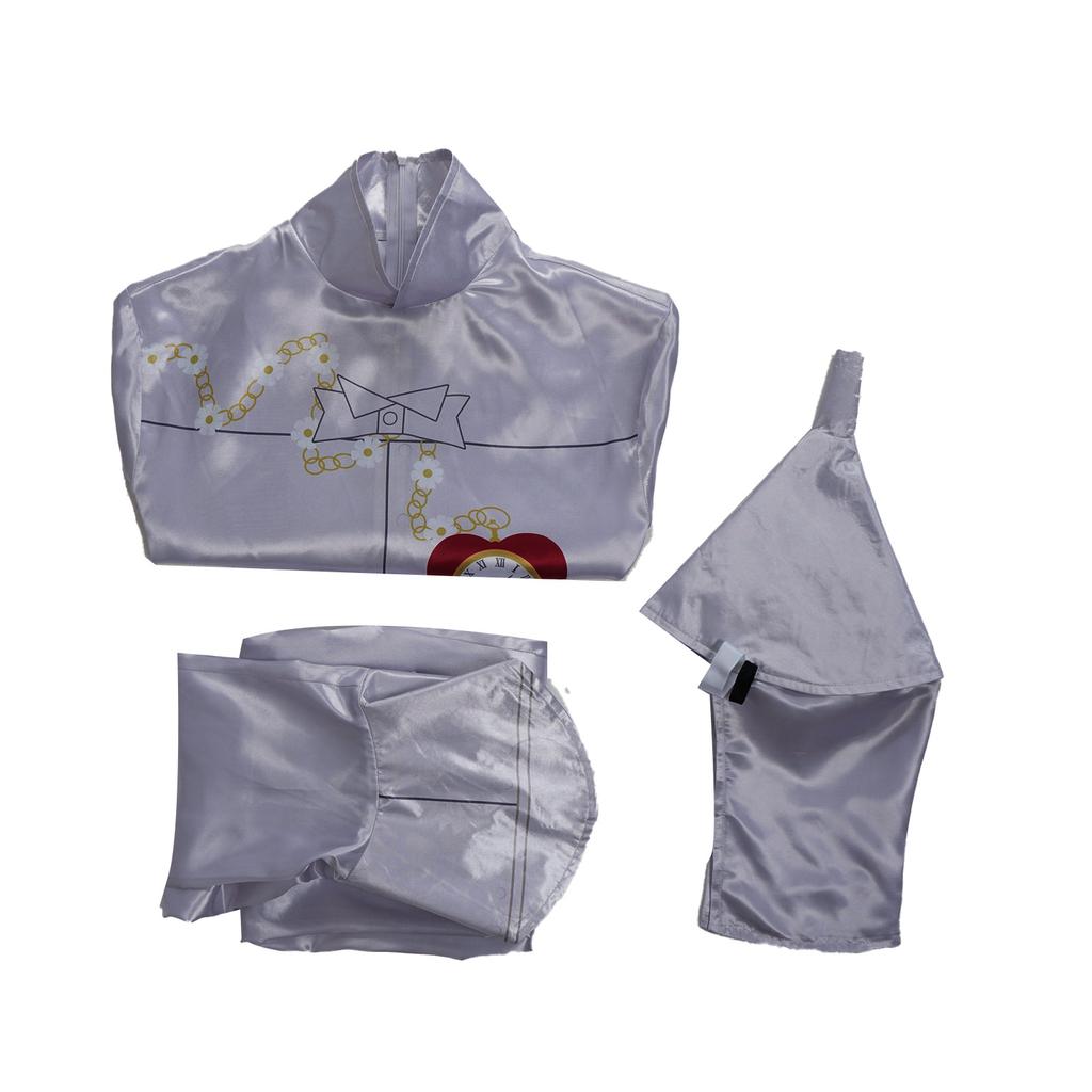 The Wizard of Oz Tin Man Cosplay Costume Adult Unisex Halloween Cosplay Silver Metallic Look
