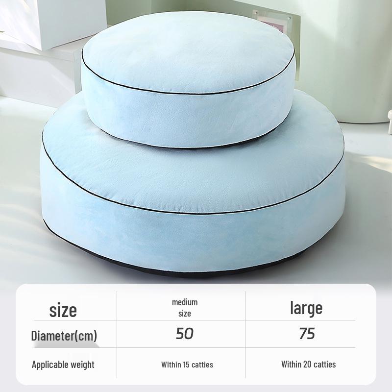 

Круглая и пухлая лежанка для питомца: Съемное зимнее гнездо для кошек и собак (Модель 2026 года) Blue [Skin-friendly, Non-slip, Moisture-proof]