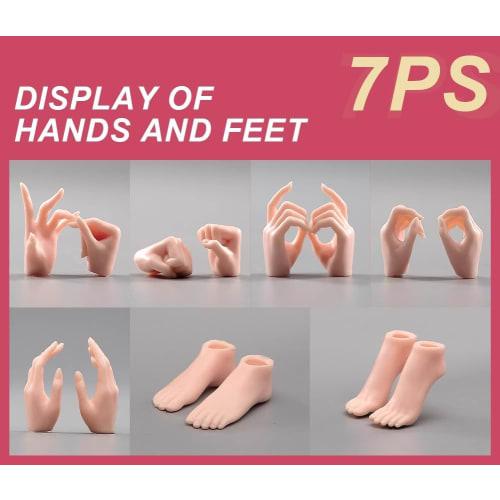 TOYBARJAPAN 1/6 Scale Figure Accessories/ANT Beautiful Female Body 7PS Orchid Fingers and Cute Fist Hand and Foot Set (for Tan Normal Skin Body)