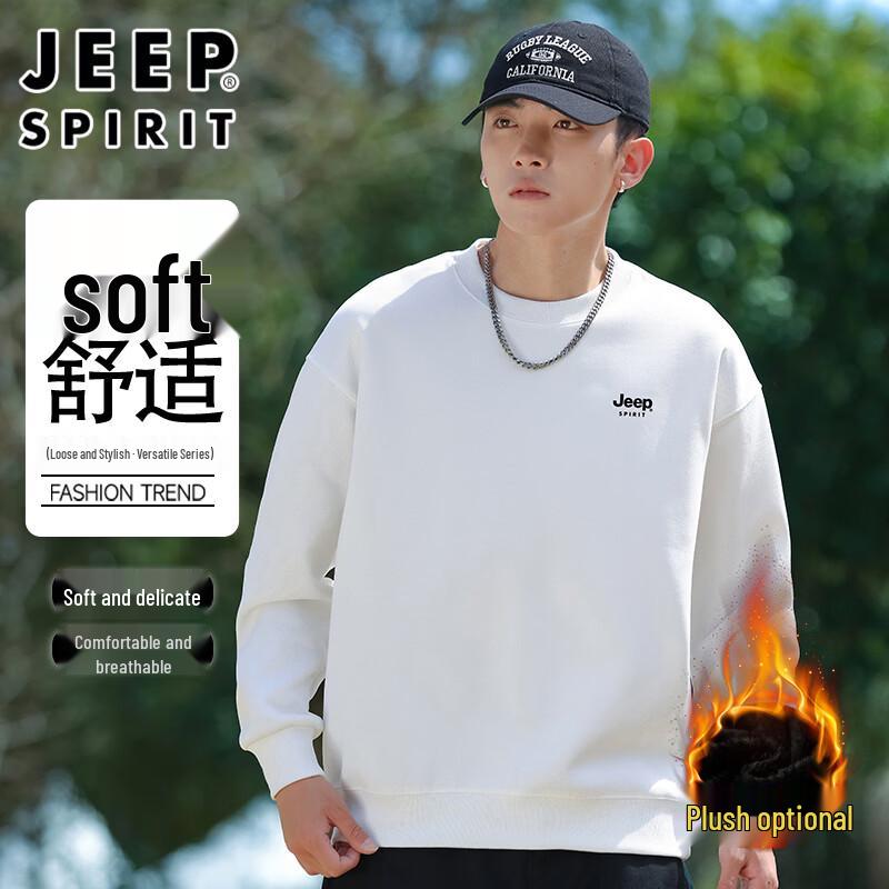 JEEP SPIRIT Men s Loose Fit Round Neck Sweatshirt 3XL