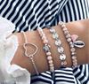 New Design Vintage Women Boho Bracelets Set Moon Shell Heart Tortoise Charm Beads Chains Bangle For Female Bohemian Jewelry