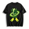 Saturn Ring Cow Head Big Feet Graphic Casual Short Sleeve T-Shirt Pure Cotton T-shirt