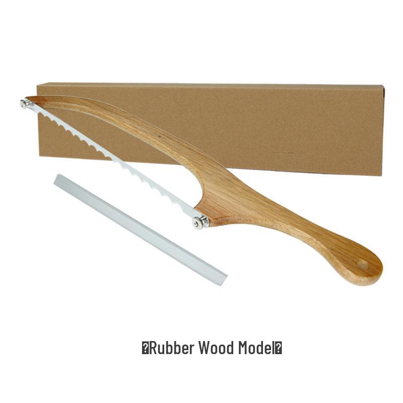 Wooden Handle Serrated Bread Knife - Ideal for Slicing Baguettes and Toast