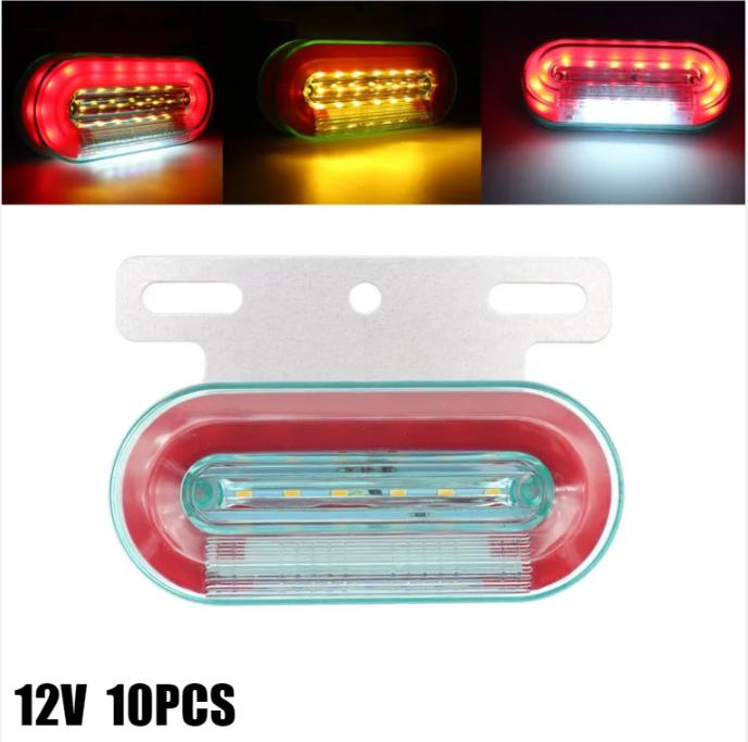 10 stk 12LED-sidemarkeringslys Signalindikatorlamper Advarsel Baklys 3 Modi Tilhenger Lastebil Lastebil Camping Led Car 12V/24V