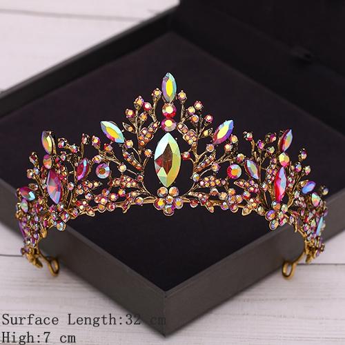 Corona Nuziale Accessori per Capelli Matrimonio d'Oro Strass di Cristallo Tiara e Corone da Sposa Accessorio per Capelli Diadema Ornamento per Capelli