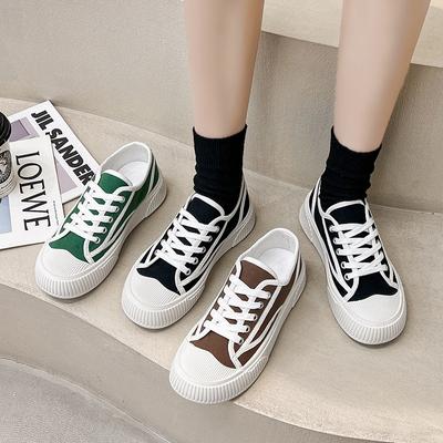 Women's Sneakers Shoes Women Canvas Shoes Platform White Casual Shoes Fashion Sneakers Platform Basket Lace-Up Casual Chunky Shoes