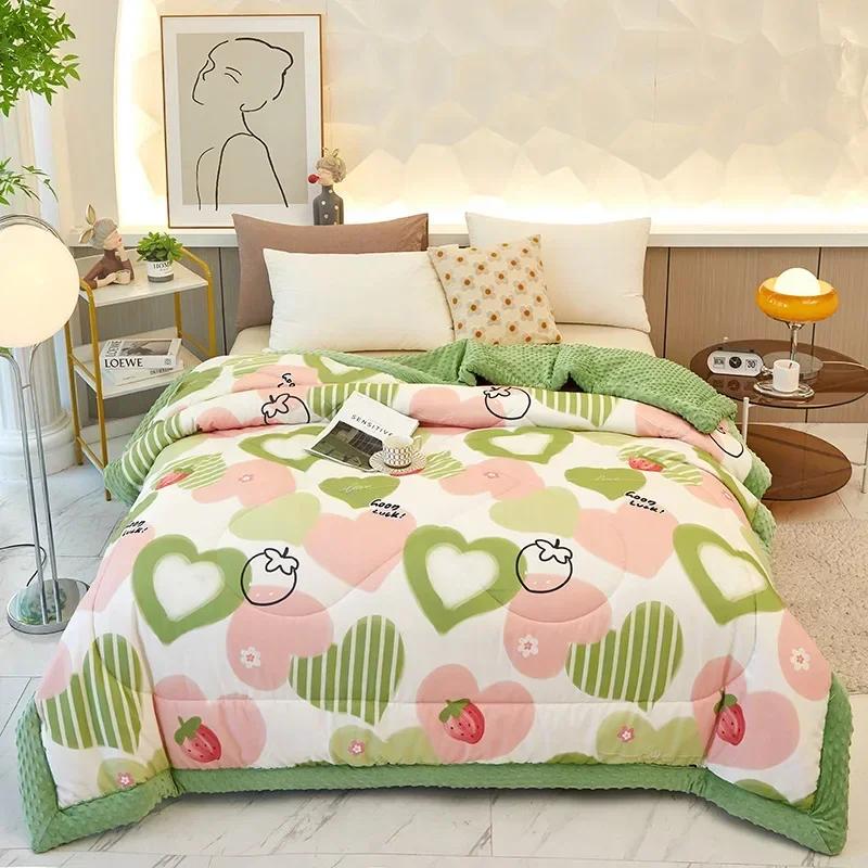 2023 Ny Doudou Rong Quilt Vinter fortykket sovesal for barn Enkel dobbel dynekjerne Dobbeltsidig dobbeltbruk vinterdyne