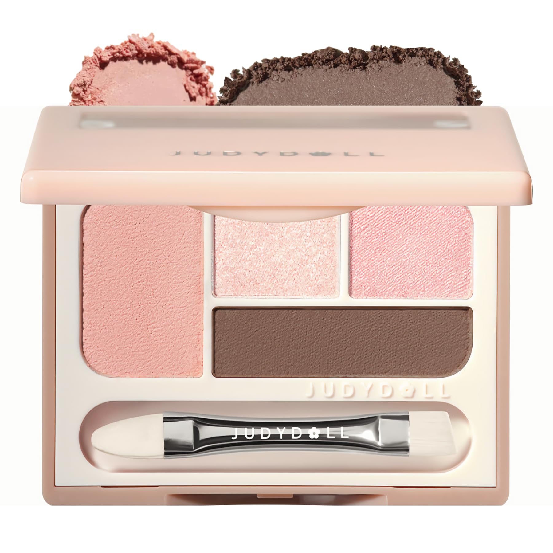 

Палетка теней для макияжа век куклы Джуди, набор из 4 цветов, водостойкая, стойкая, с зеркалом и двусторонней кистью, подходит для начинающих (#01 Розовый)