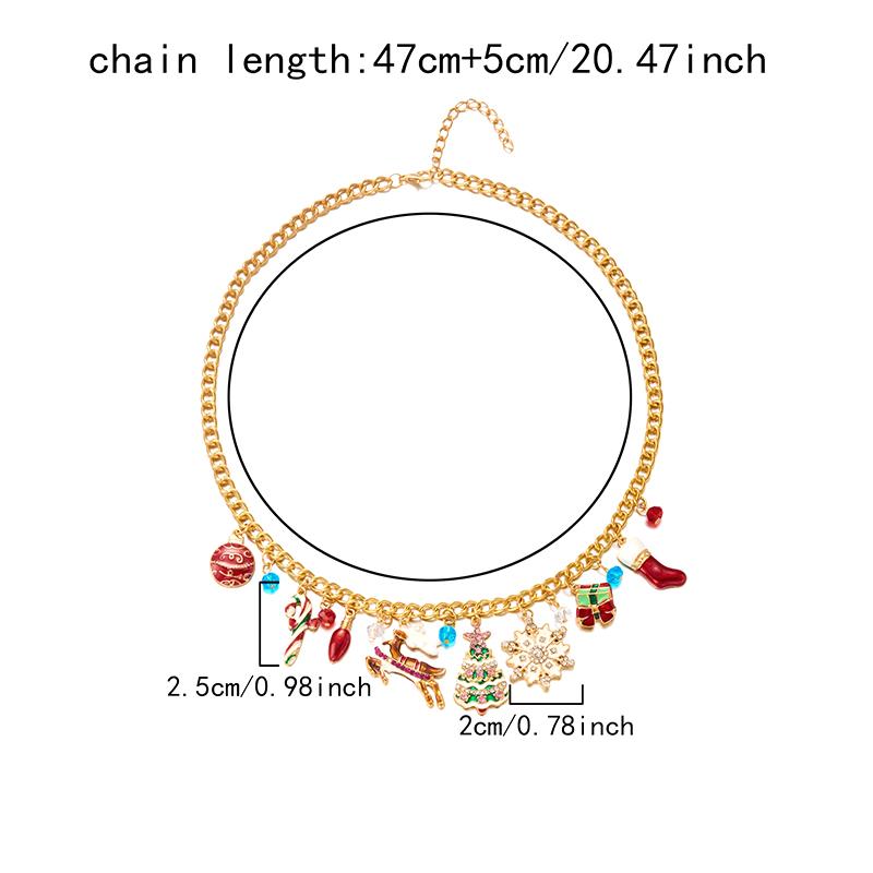 Julgransklockor Hänge Armband För Kvinnor Trendiga Älgar Snöflingor Gåvor Käpp Stjärna Zirkon Kedja Festival Party Smycken Gåva