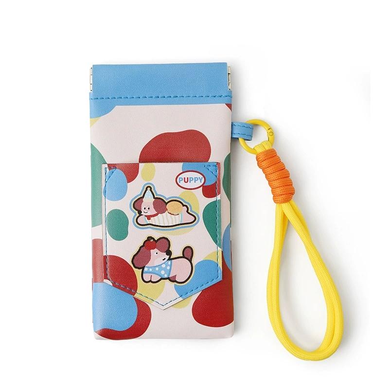 Милый чехол-сумка для очков со шнурком-брелоком, сумка для хранения солнцезащитных очков, чехол для очков из ПУ кожи, портативный органайзер для очков