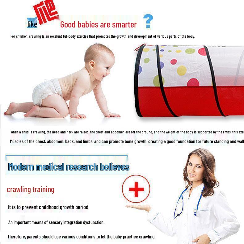 Sunshine Rainbow Children's Crawling Tunnel - Sensory Integration Training Tent for Infants and Toddlers