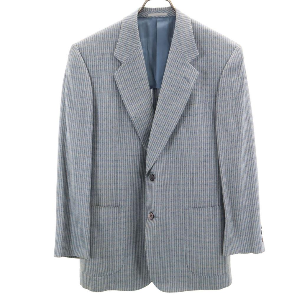 LANVIN 90s Silk Old tailored jacket 58 Blue gray Biggs Men's Used