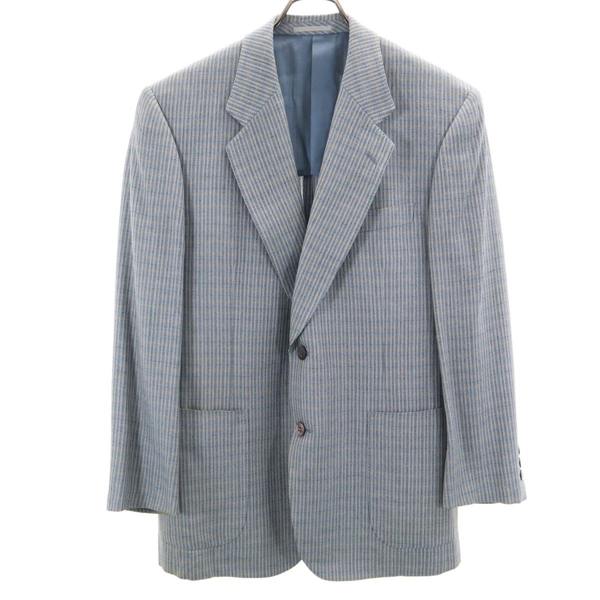 

LANVIN 90-е Шелк Старый приталенный пиджак 58 Сине-серый Biggs Мужской Б/у