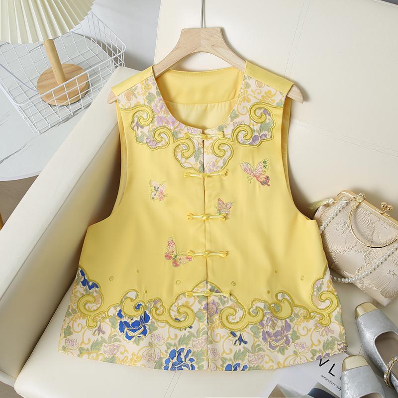 

2026 Ruyi Butterfly Silk Embroidery Vest - Elegant Layered National Style for Women XXXL (140-160 jin)