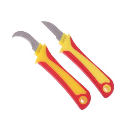 Handgereedschap Geïsoleerd Mes Elektriciens Draadstripper Kabelstripper Tang Rechte Gebogen Blad Rubberen Handvat Strippen