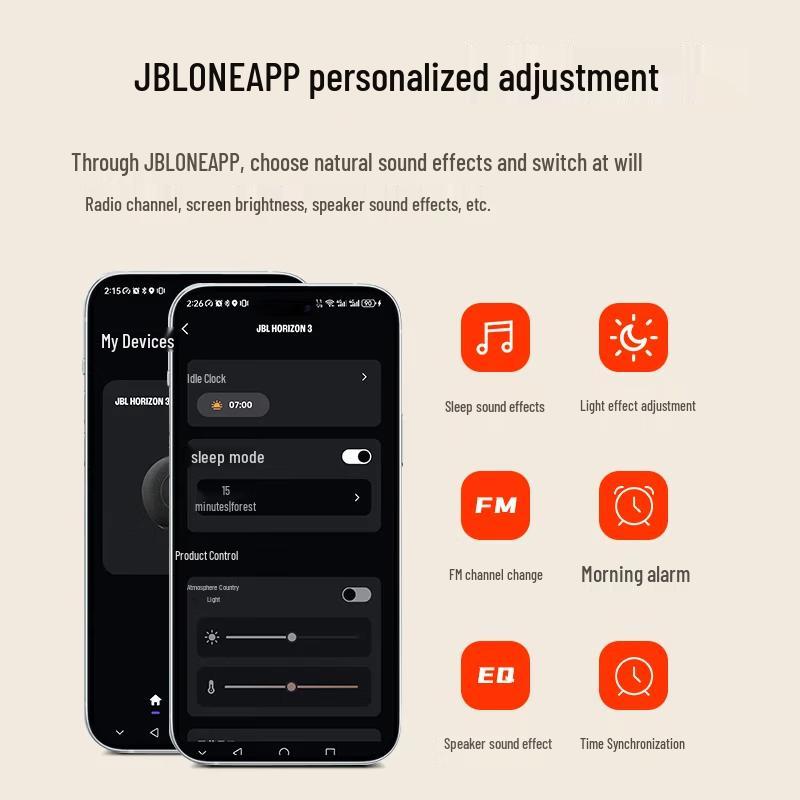 JBL Horizon 3 Bluetooth Alarm Clock Speaker with FM Radio CN plug (adapter included)