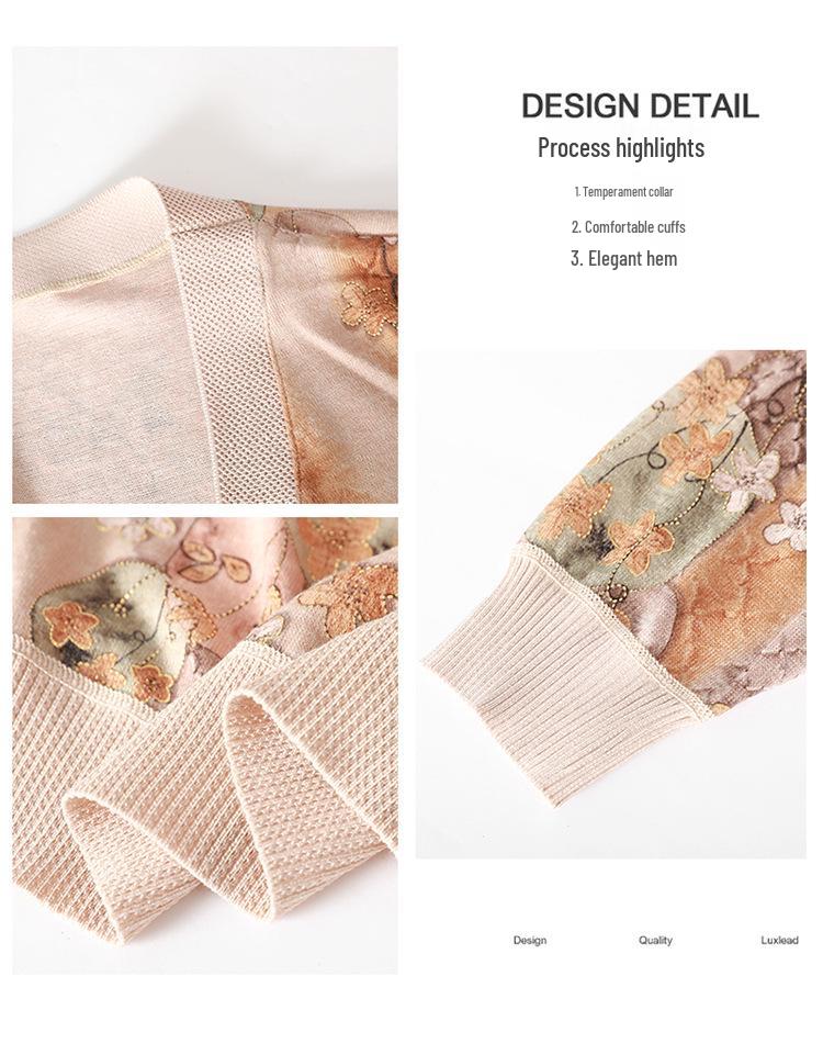 Pletený kardigan a šálový set pro maminku - Stylové jarní/podzimní oblečení pro ženy středního a staršího věku