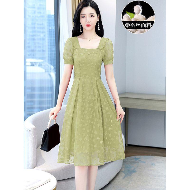 

Платье из шелка высокого класса известного бренда для женщин, лето 2023, новая поступление, Ханчжоу, омолаживающая юбка из шелка-тусса Red M