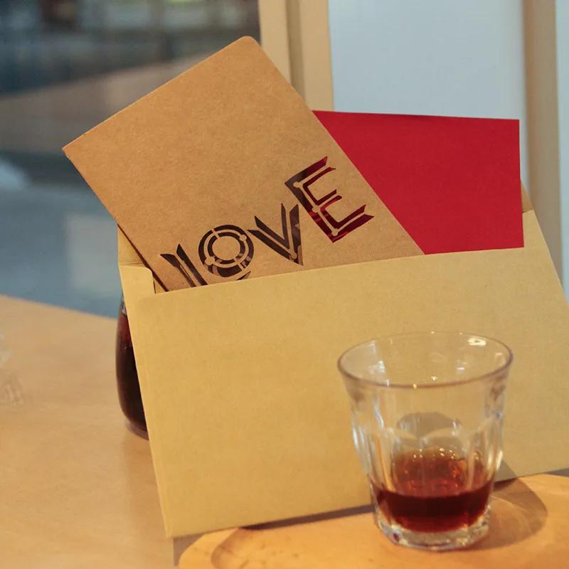 1pcs of Hollow Valentine's Day Mother's Day Greeting Card / Kraft Paper Card Holiday Cards Birthday Cards Blessing Gift Card