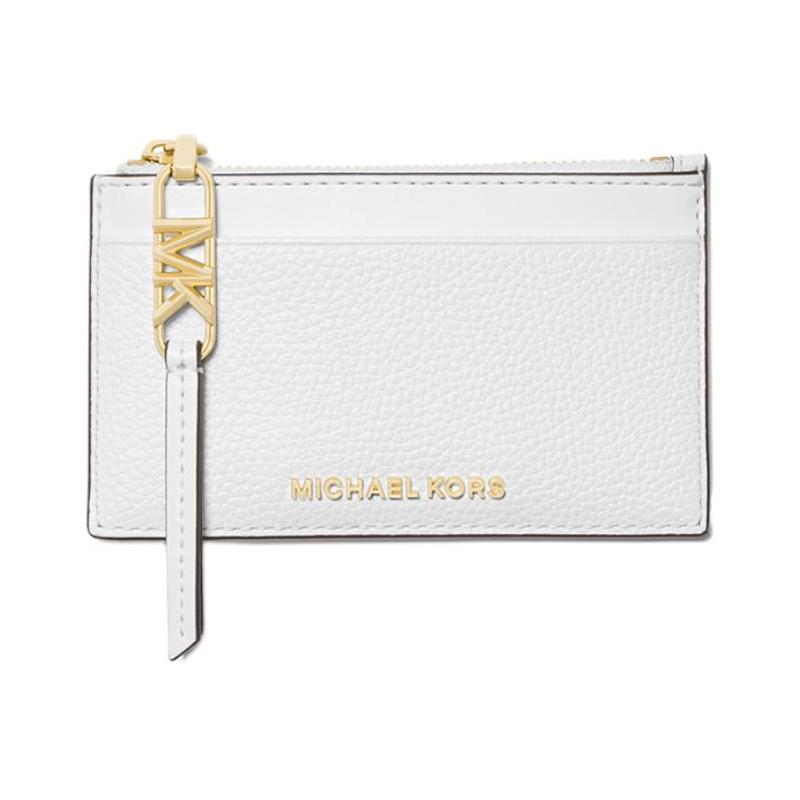 MICHAEL KORS Empire Classic Pebbled Leather Card Holder Small Women s White белый