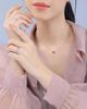 [lady like] Silver 925 Blue Sapphire Heart Four-Leaf Necklace ERP