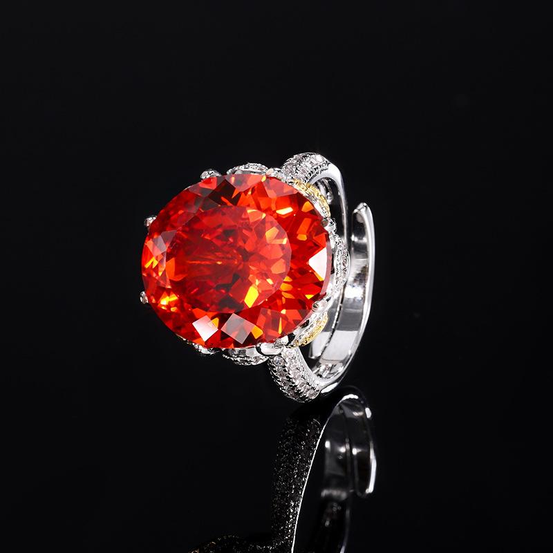 

Jewelry Simulation Bird S Nest Aquamarine Orange Light Luxury Egg Shape Set Main Stone 14 * 16