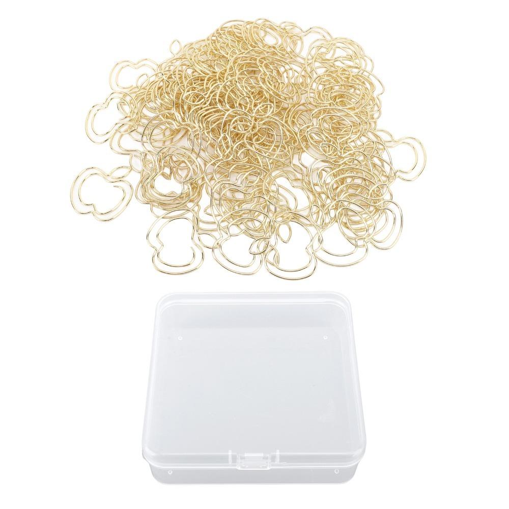 

100Pcs Cute Apples Shape Fruit Paper Clips 27*27mm Fruit Theme Portable Paper Clips Small Portable Metal Paper Clips Office Home золотий
