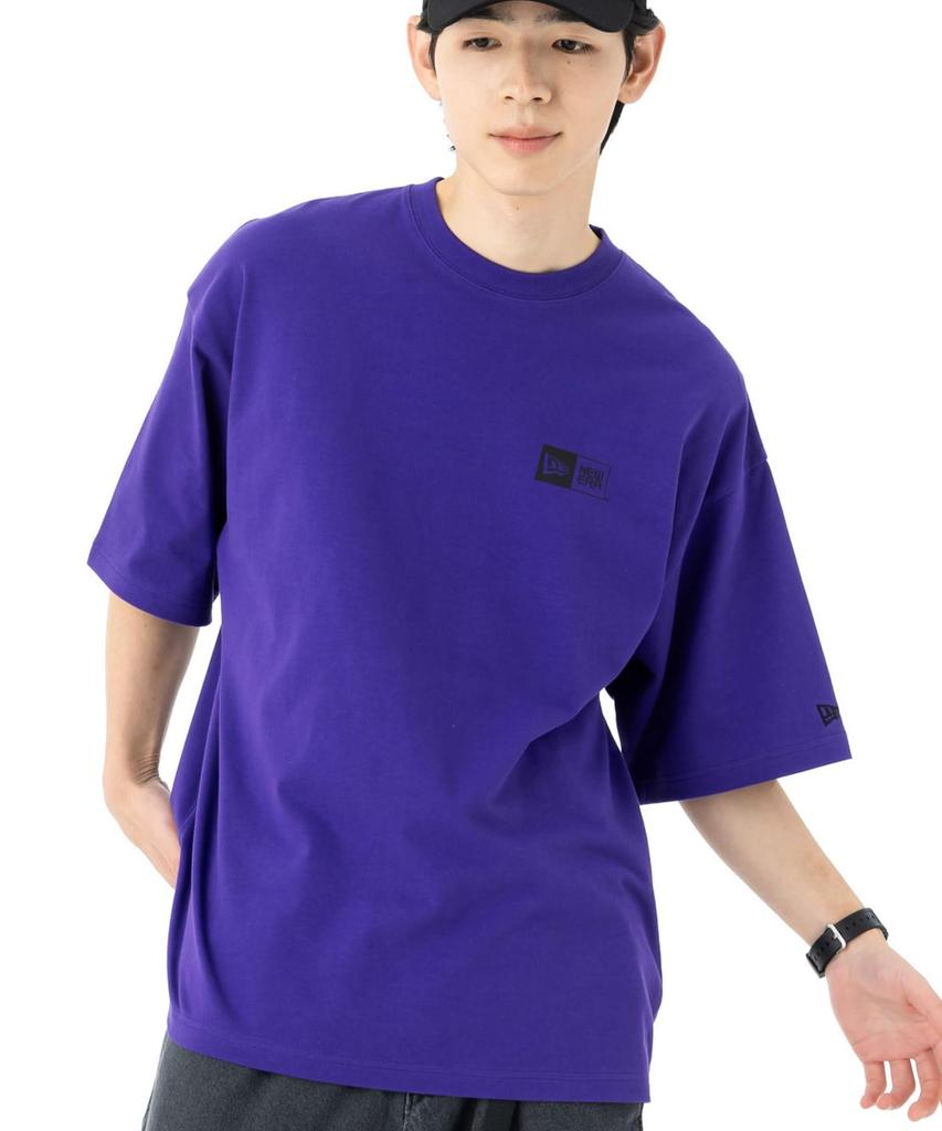 NEW ERA Oversized Cotton Box Logo True Purple Black M T-Shirt