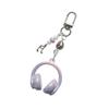 Trendiger Farbverlauf Kopfhörer Schlüsselanhänger Modischer Karabinerclip für Musikliebhaber Personalisierter Legierung Acryl Schlüsselanhänger