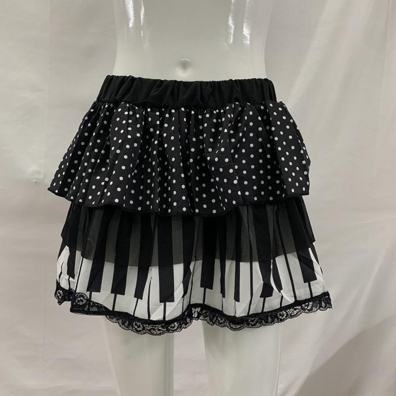 Spring/Summer Polka Dot Printed Ruffle Fluffy Short Skirt