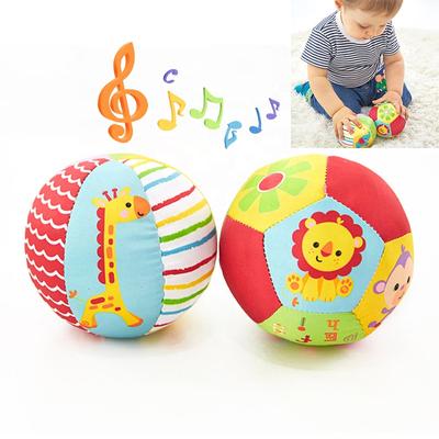 Weicher Stoff-Rasselball für Babys von 0–36 Monaten, gefüllter Baby-Spielball, sensorisches Spielzeug