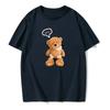 Men's/Women's Summer Short Sleeved T-shirt Cute Smiling Bear Print Fashion Casual Trendy T-shirt Breathable Round Neck T-shirt