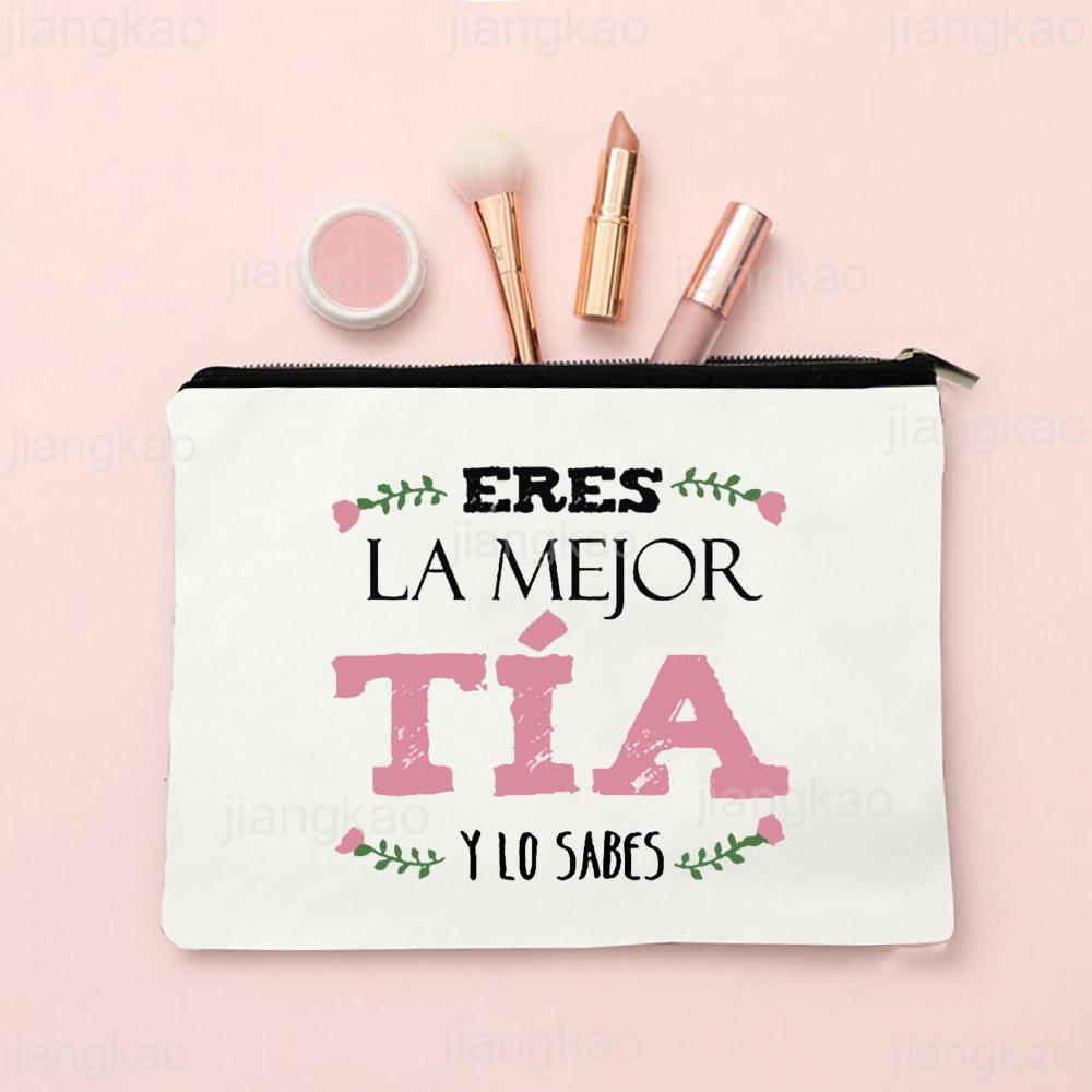 Best Godmother In World Print Make Up Bag Women Travel Neceser Cosmetic Bag Travel Toiletry Organizer Zipper Pouch Madrina Gifts