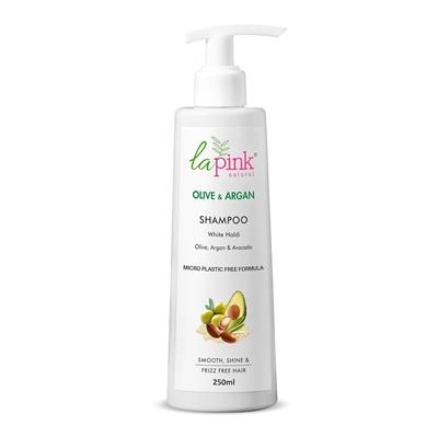 La Pink Olive & Argan Shampoo with Avocado | For Smooth, Shine Frizz-Free Hair | 100% Microplastic Free Formula | All Hair Types | 250ml